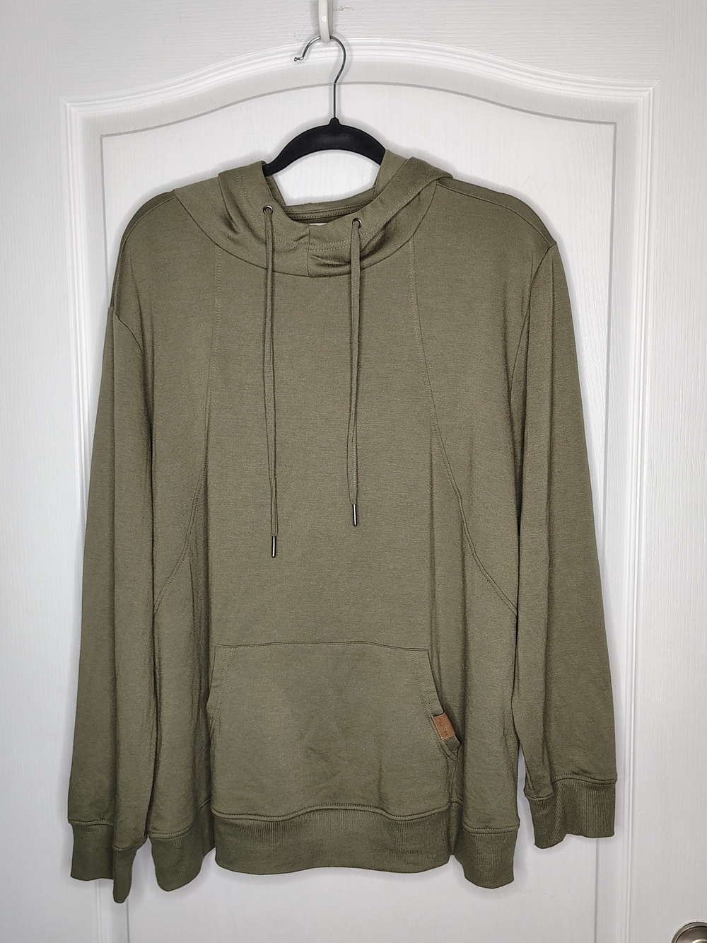 Women's Olive Green Hooded Pullover Sweatshirt